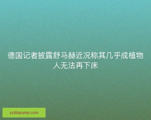 德国记者披露舒马赫近况称其几乎成植物人无法再下床